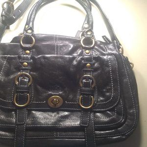Coach black leather bag